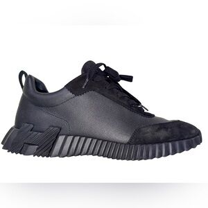 HERMES BOUNCING SNEAKERS IN BLACK LEATHER